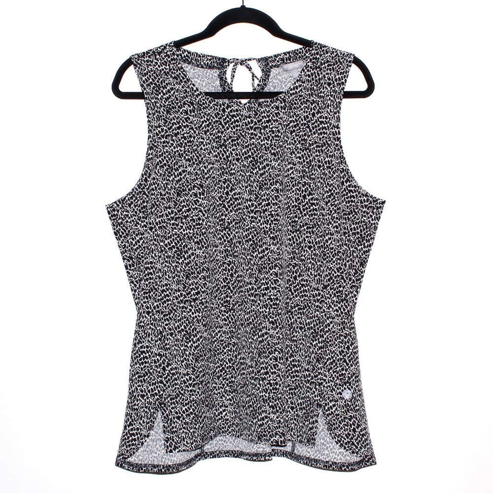 T by Talbots Abstract Animal Print Keyhole Back Active Tank